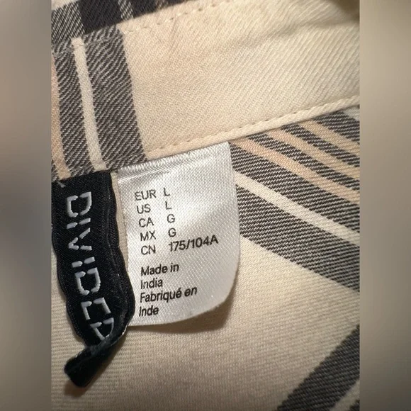 Divided Black and White Plaid Casual Shirt - Picture 2 of 2